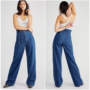 Free People x Boyish The Jones Jeans Ultra high-rise Wide-leg silhouette Size 26